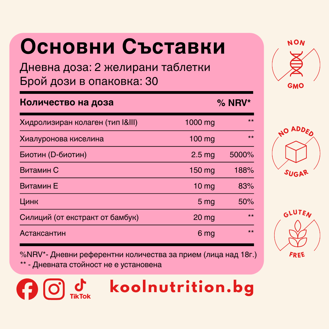 Kool Nutrition - Красота Желета | Коса, кожа и нокти