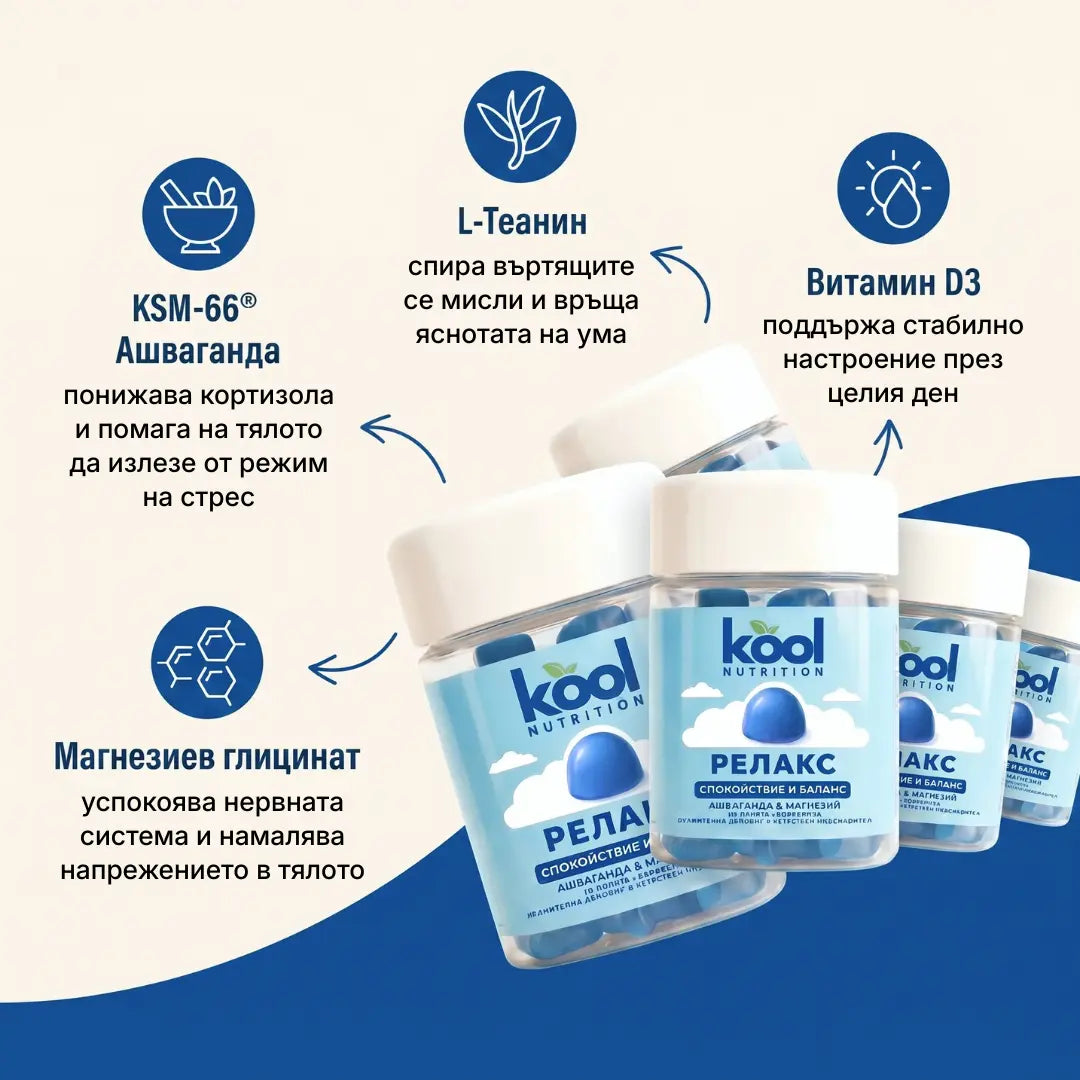 Kool Релакс - желета за по-малко стрес с ашваганда